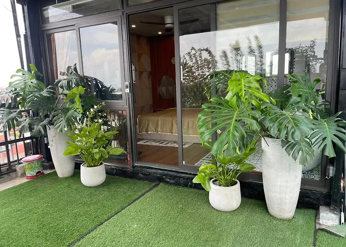 N&D Happy House- Studio Apartment - Phong tieu chuan khach san, bep nau va nha ve sinh trong khuon vien
